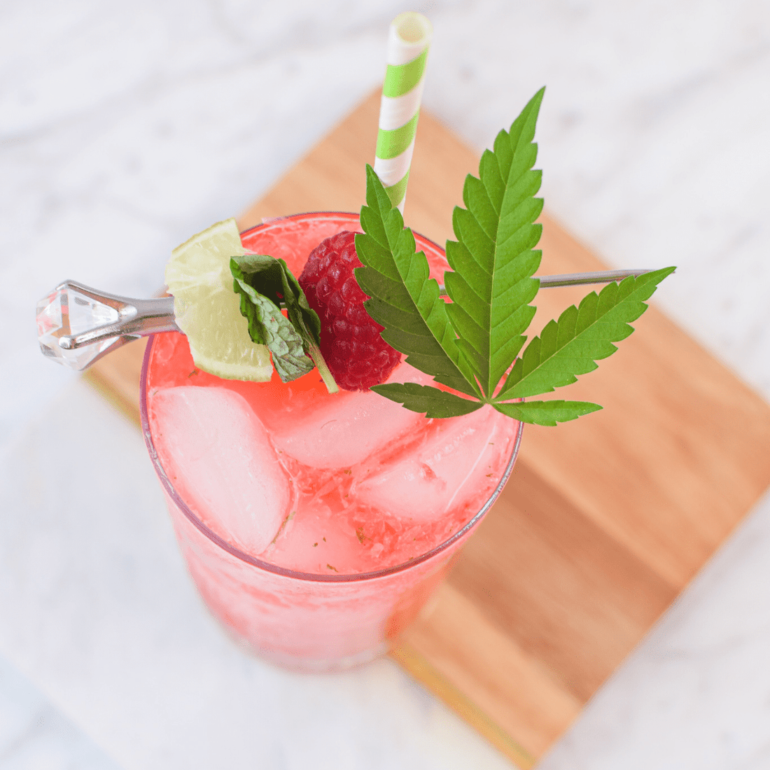 Raspberry Mojito Cannabis Mocktail