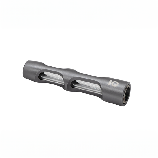 Aluminum & Glass Chillum - Gun Metal