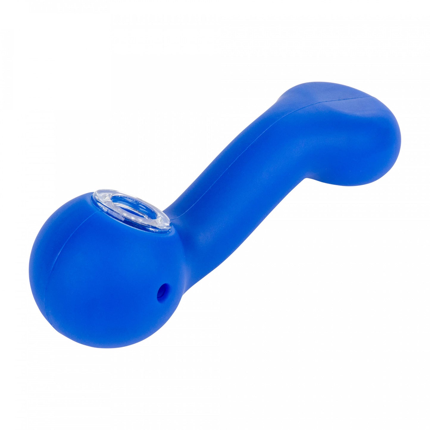 LIT Silicone Blue Sherlock Flat MP Hand Pipe W/Glass Bowl