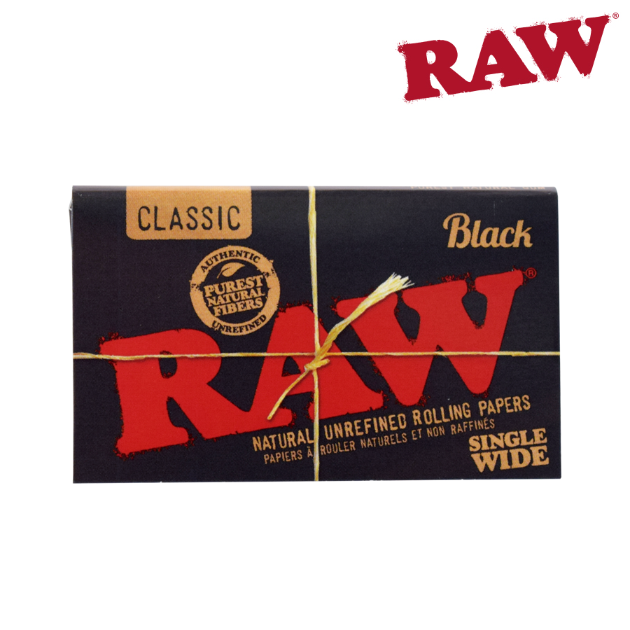 RAW - Black Single Wide Thin Rolling Papers