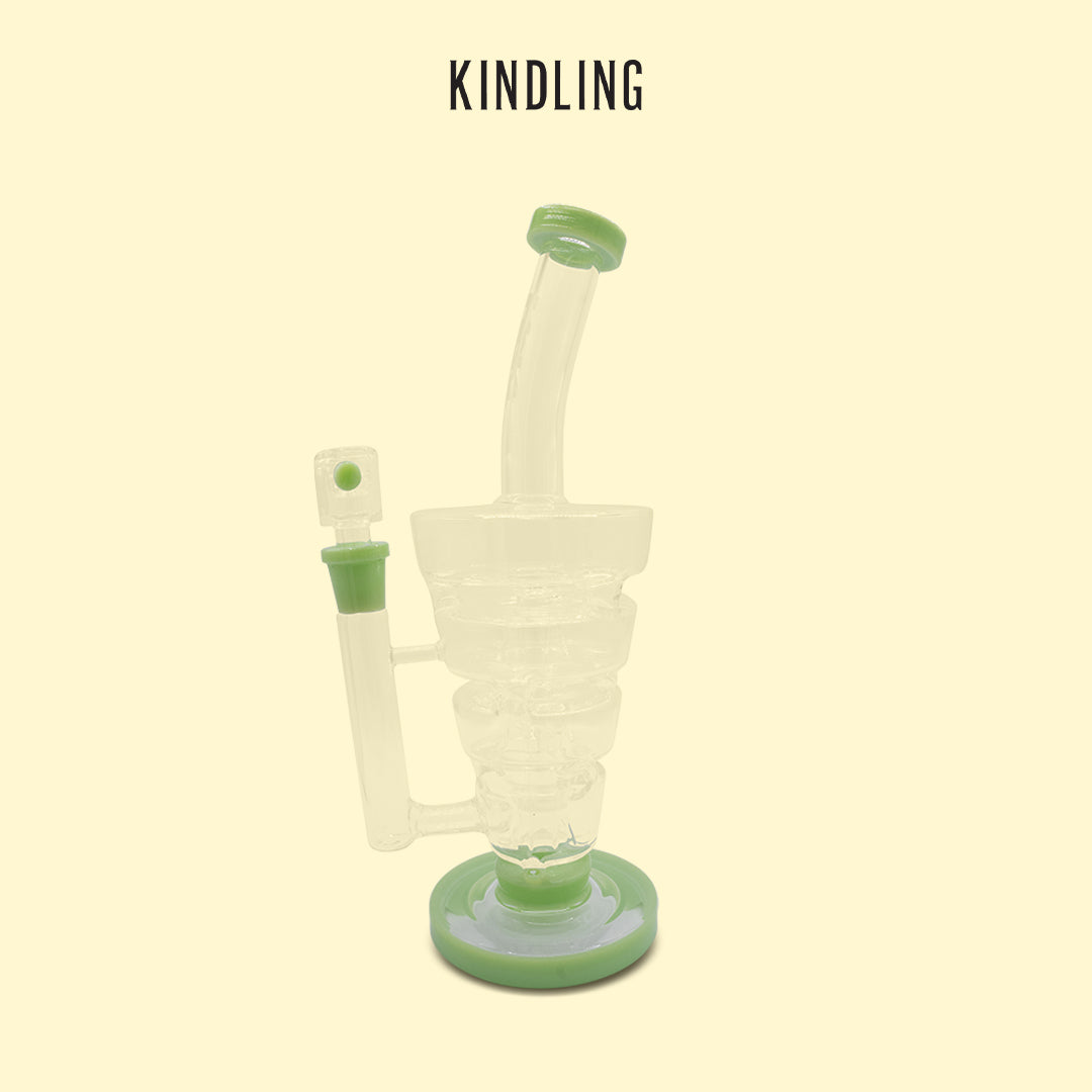 REKT - Champagne Swirls Bong - 11" Milk Green