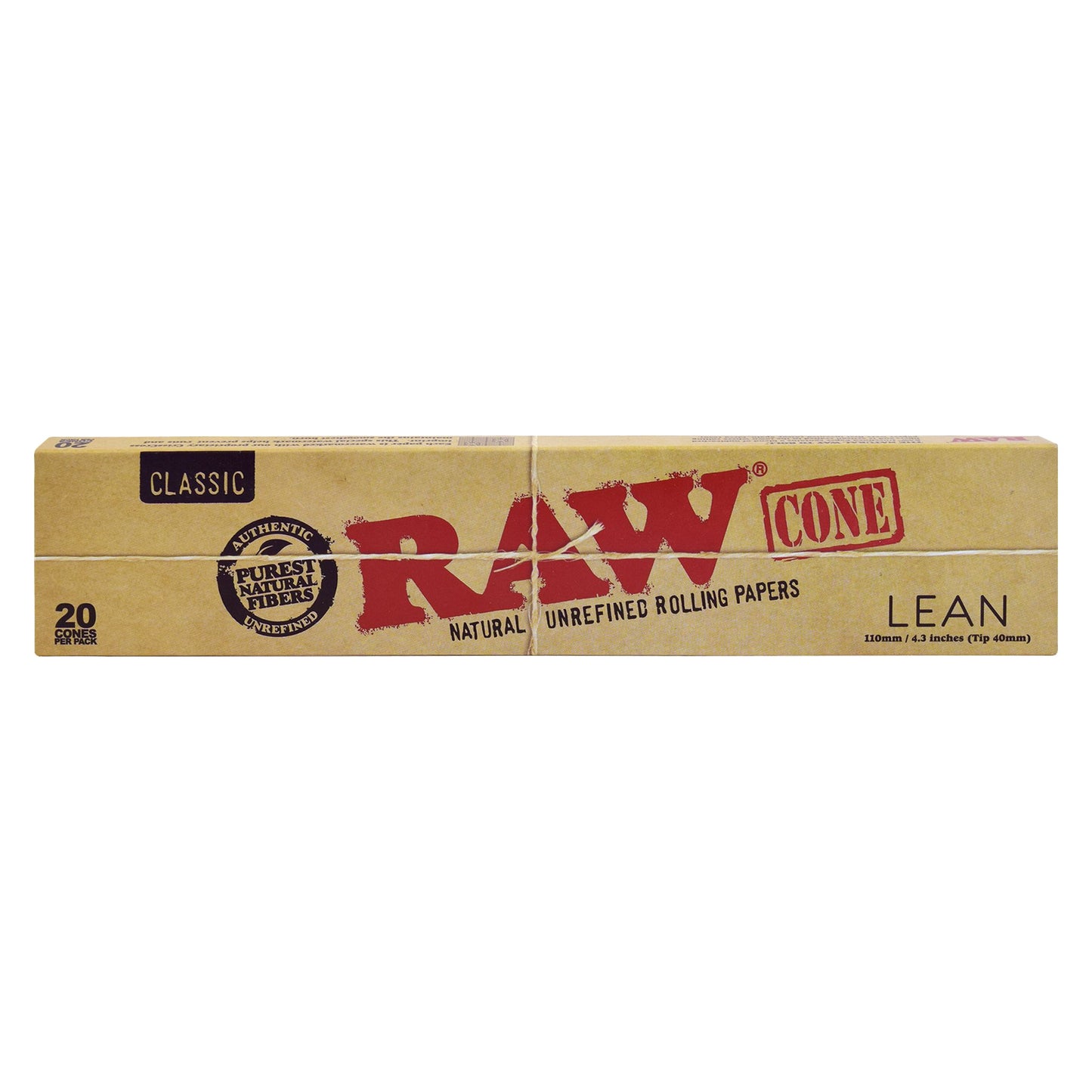RAW - Natural Hemp Pre-Rolled Cones Lean Size