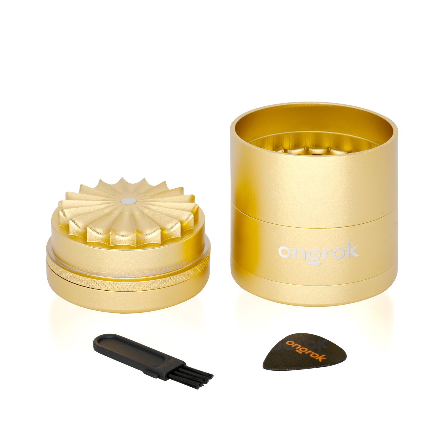 5 Piece Flower Teeth storage Grinder - Gold