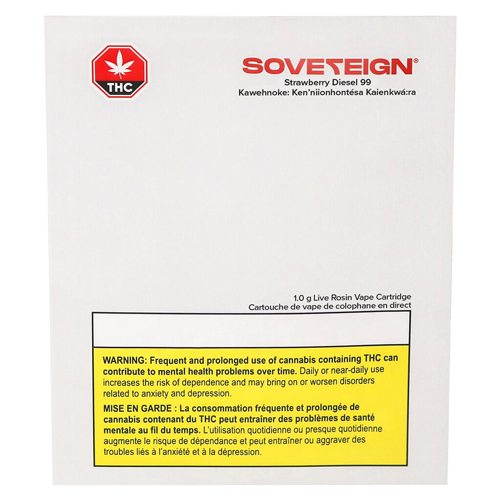 SOVEREIGN - Strawberry Diesel 99 Live Rosin 510 Thread Cartridge