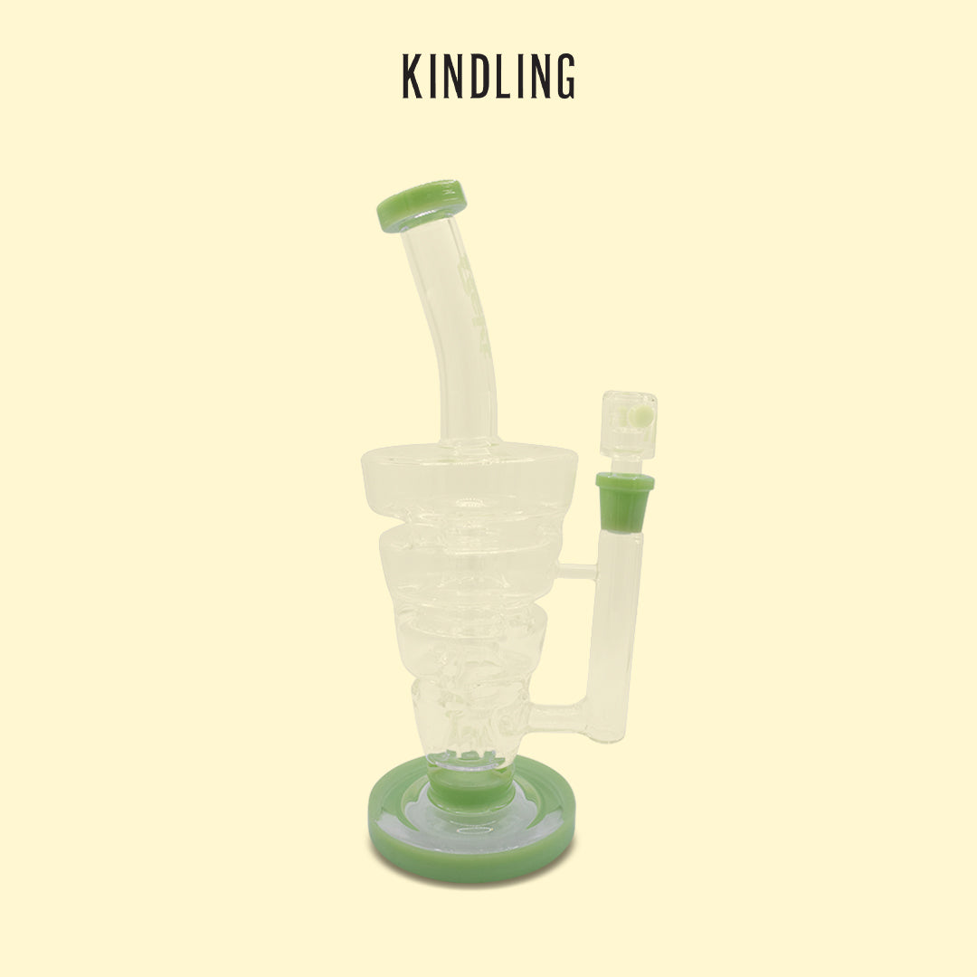 REKT - Champagne Swirls Bong - 11" Milk Green