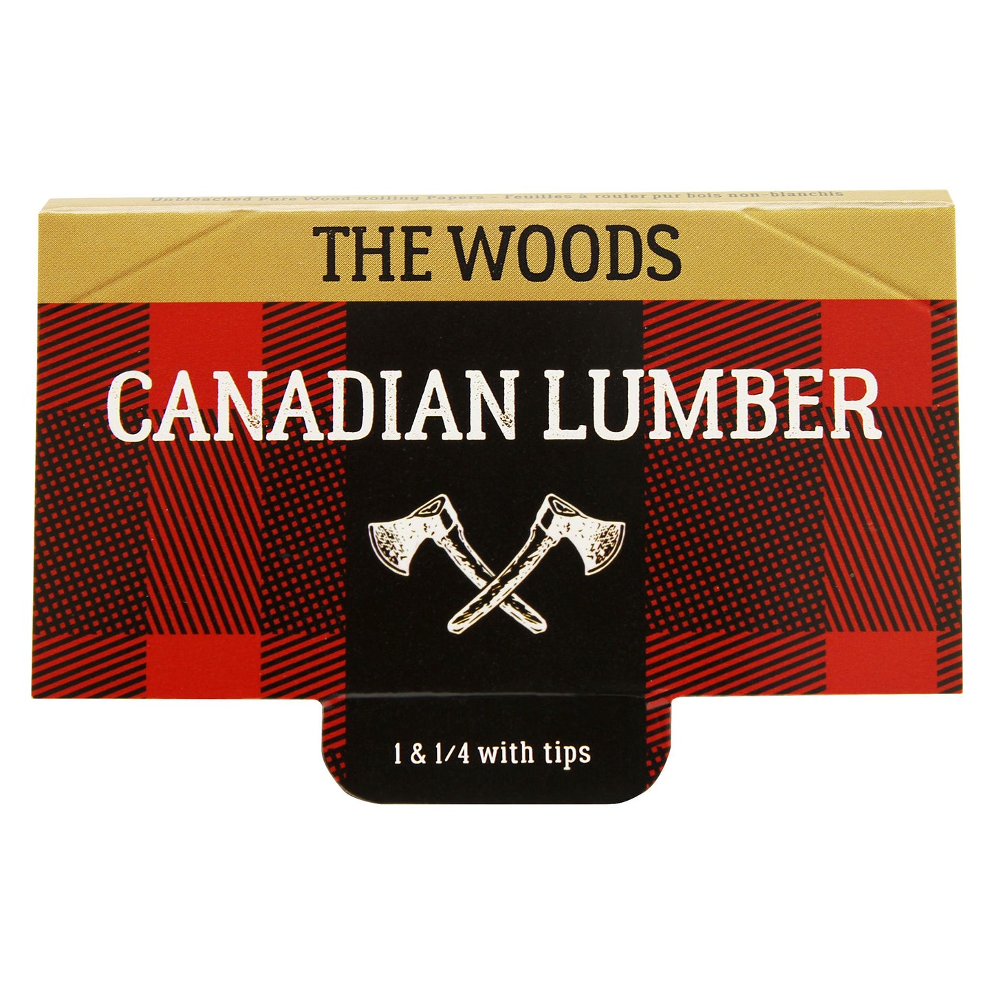 Canadian Lumber - Woods Unbleached Pure Wood Rolling Papers with Tips