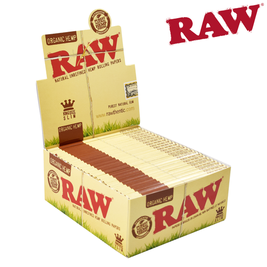 RAW - Organic KING SIZE SLIM Rolling Papers - 50/BOX