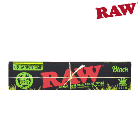 RAW - Black Organic King Size Thin Rolling Papers